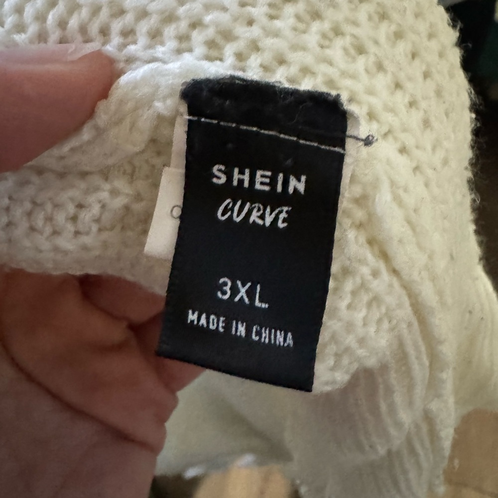 Women's Distressed V-Neck Sweater - White - Picture 4 of 4